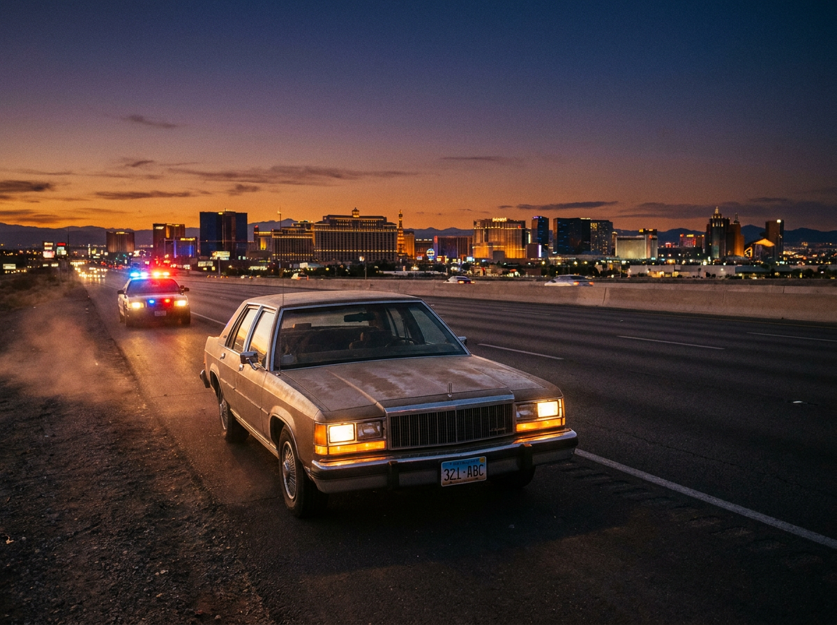 Out-of-state vehicle pulled over on Las Vegas highway
